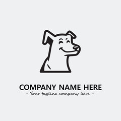 Dog illustration black and white for logo company vector image
