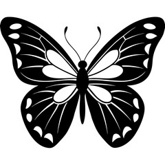 butterfly silhouette vector isolated on white background