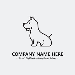 Dog illustration black and white for logo company vector image
