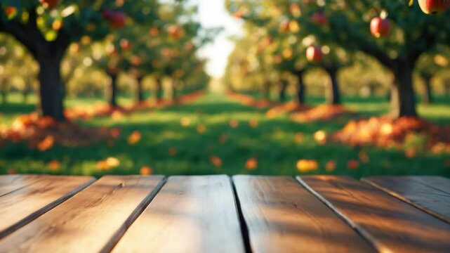 autumn scenery of apple orchard