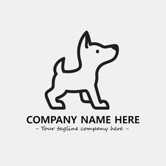 Dog illustration black and white for logo company vector image
