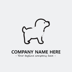 Dog illustration black and white for logo company vector image
