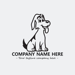 Dog illustration black and white for logo company vector image
