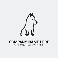 Dog illustration black and white for logo company vector image
