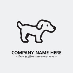 Dog illustration black and white for logo company vector image
