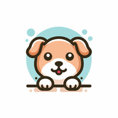 cute dog logo image vector
