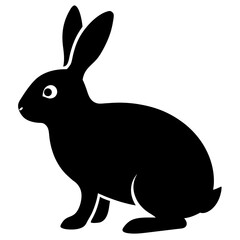 rabbit silhouette icon vector isolated on white background