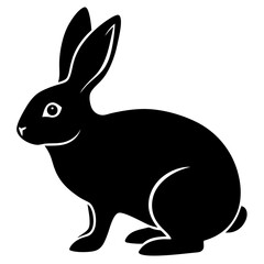 rabbit silhouette icon vector isolated on white background
