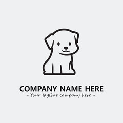 Dog illustration black and white for logo company vector image
