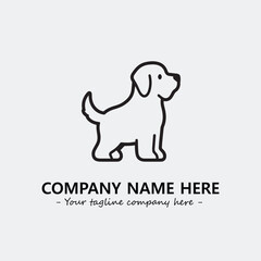 Dog illustration black and white for logo company vector image
