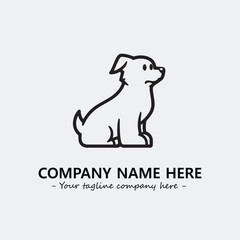 Dog illustration black and white for logo company vector image
