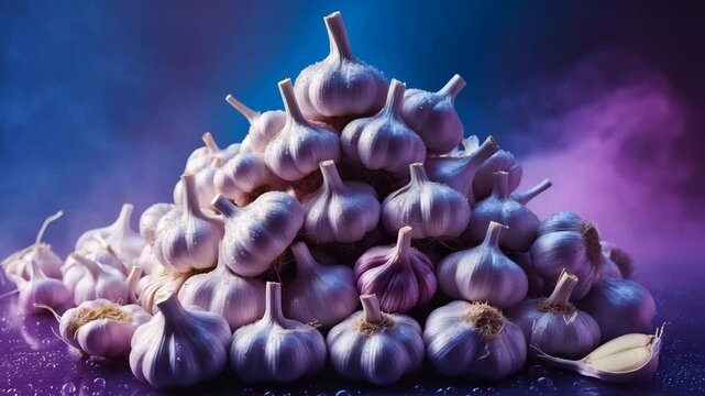 A mound of garlic