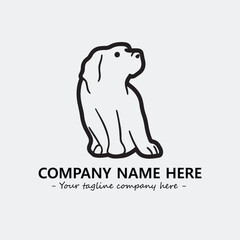 Dog illustration black and white for logo company vector image
