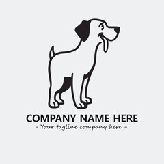 Dog illustration black and white for logo company vector image
