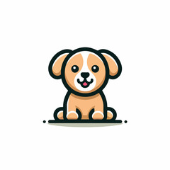 cute dog logo image vector