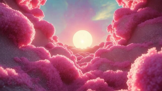 A side view of a pink Kosmos with sunlight shining