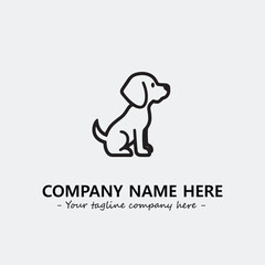 Dog illustration black and white for logo company vector image
