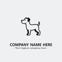 Dog illustration black and white for logo company vector image
