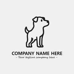 Dog illustration black and white for logo company vector image
