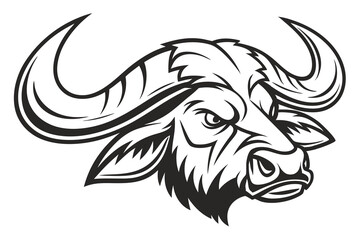 Tribal black bull head vector illustration symbol
