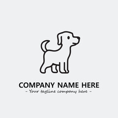 Dog illustration black and white for logo company vector image
