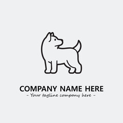 Dog illustration black and white for logo company vector image
