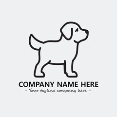 Dog illustration black and white for logo company vector image
