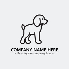 Dog illustration black and white for logo company vector image
