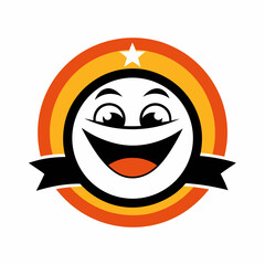 Vector Logo Template with Fun Cartoon Face Ideal for Branding, Ads & Graphic Design