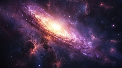 Naklejka premium Vibrant cosmic canvas: A dynamic blend of celestial colors and sparkling stars