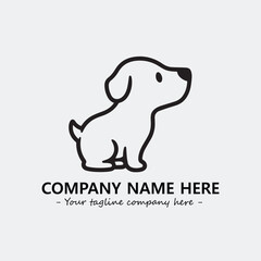 Dog illustration black and white for logo company vector image
