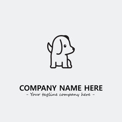 Dog illustration black and white for logo company vector image
