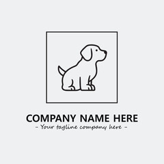 Dog illustration black and white for logo company vector image
