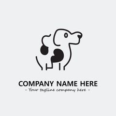 Dog illustration black and white for logo company vector image
