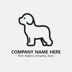 Dog illustration black and white for logo company vector image
