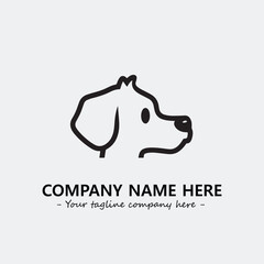 Dog illustration black and white for logo company vector image

