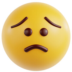 Fototapeta premium Worried Face 3D Ilustration