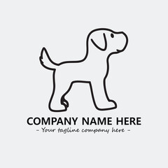 Dog illustration black and white for logo company vector image
