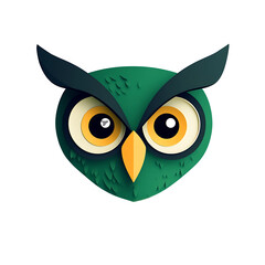 Fototapeta premium Stylized owl face with bold eyes