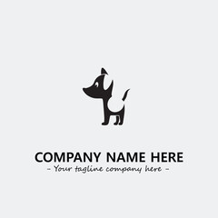 Dog illustration black and white for logo company vector image
