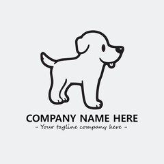 Dog illustration black and white for logo company vector image
