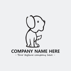 Dog illustration black and white for logo company vector image
