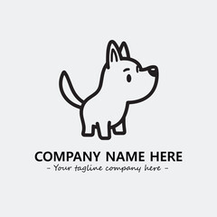 Dog illustration black and white for logo company vector image
