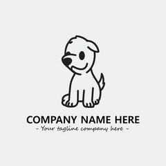 Dog illustration black and white for logo company vector image
