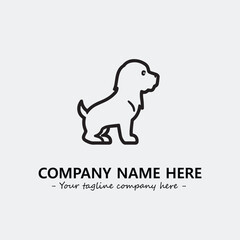Dog illustration black and white for logo company vector image
