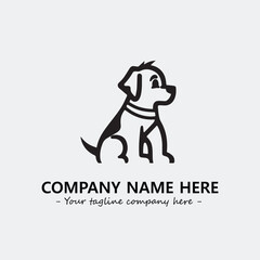 Dog illustration black and white for logo company vector image
