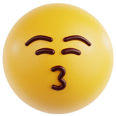 Kissing Face With Closed Eyes 3D Ilustration