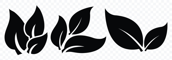 Leaf icon in flat Style, nature Symbol, eco-friendly vector symbol. Elements design for natural, eco, bio, vegan labels. Leaves on white background. Vector illustration.