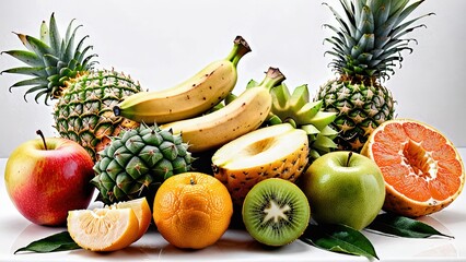 fruits on a white background