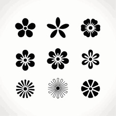 set of vector flowers